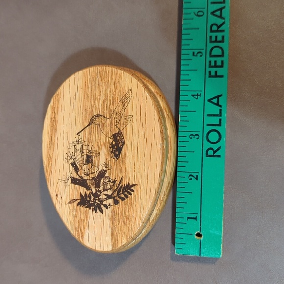 Hummingbird Oak Towel Holder with Marble inside New Vintage - Picture 8 of 9